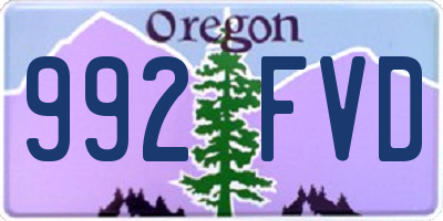 OR license plate 992FVD