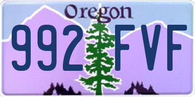 OR license plate 992FVF