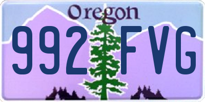 OR license plate 992FVG