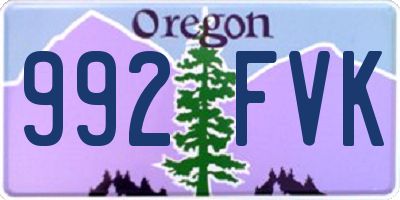 OR license plate 992FVK