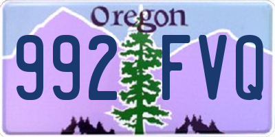 OR license plate 992FVQ