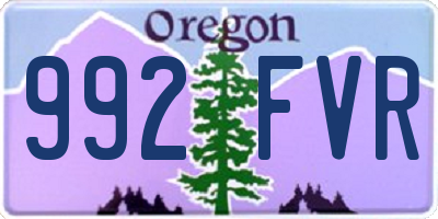 OR license plate 992FVR