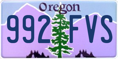 OR license plate 992FVS