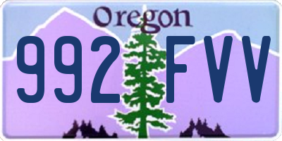 OR license plate 992FVV