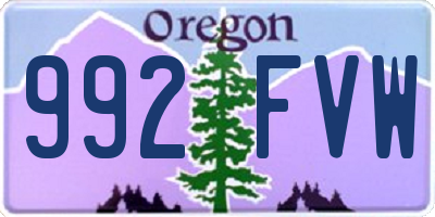 OR license plate 992FVW