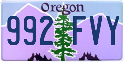 OR license plate 992FVY