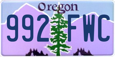 OR license plate 992FWC