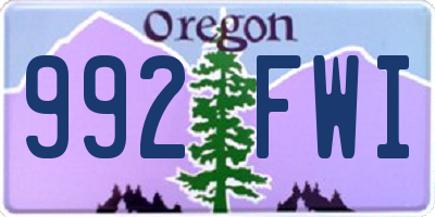 OR license plate 992FWI