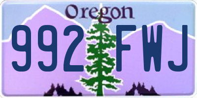 OR license plate 992FWJ