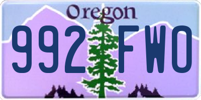 OR license plate 992FWO