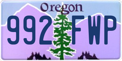 OR license plate 992FWP