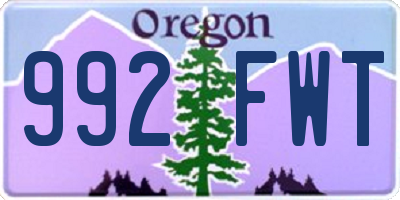 OR license plate 992FWT