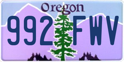 OR license plate 992FWV