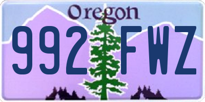 OR license plate 992FWZ