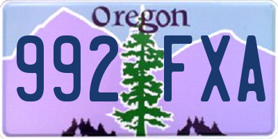 OR license plate 992FXA