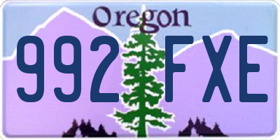 OR license plate 992FXE