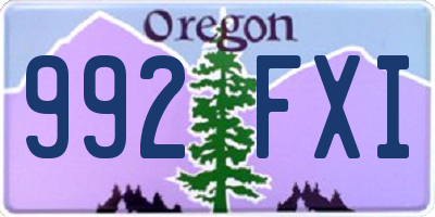 OR license plate 992FXI