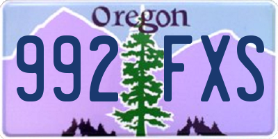 OR license plate 992FXS