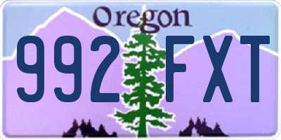 OR license plate 992FXT