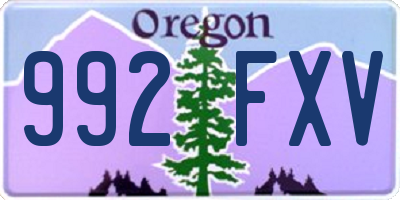 OR license plate 992FXV