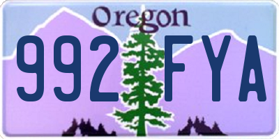 OR license plate 992FYA