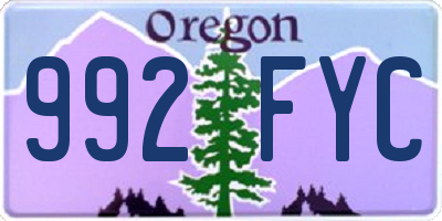 OR license plate 992FYC