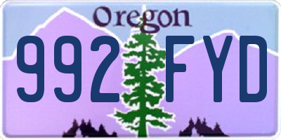 OR license plate 992FYD