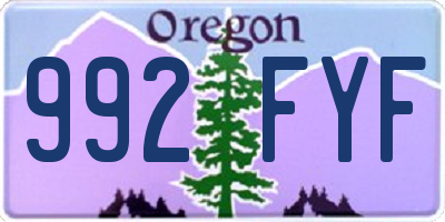 OR license plate 992FYF