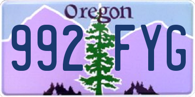 OR license plate 992FYG