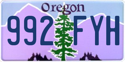 OR license plate 992FYH