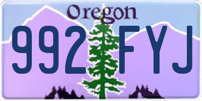 OR license plate 992FYJ