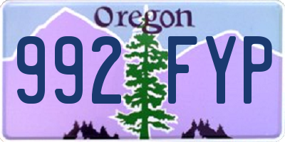 OR license plate 992FYP