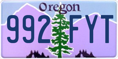 OR license plate 992FYT