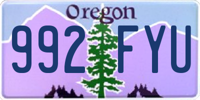 OR license plate 992FYU