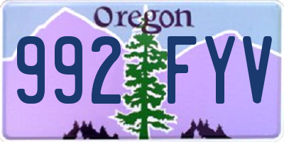 OR license plate 992FYV