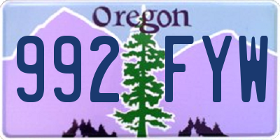 OR license plate 992FYW