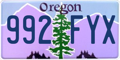 OR license plate 992FYX