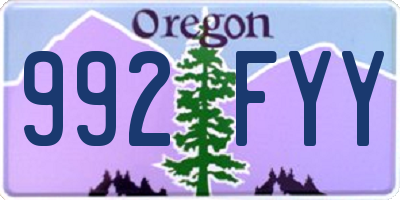 OR license plate 992FYY