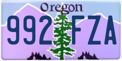 OR license plate 992FZA