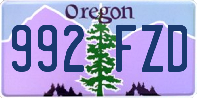OR license plate 992FZD