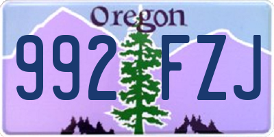OR license plate 992FZJ
