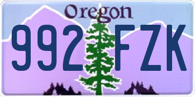 OR license plate 992FZK