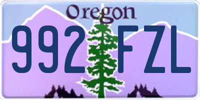 OR license plate 992FZL