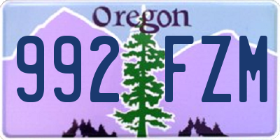 OR license plate 992FZM