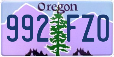 OR license plate 992FZO