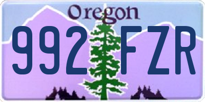 OR license plate 992FZR