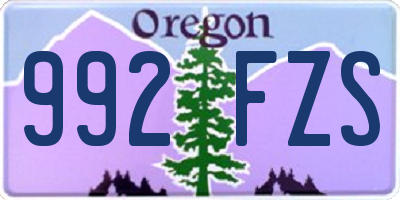 OR license plate 992FZS