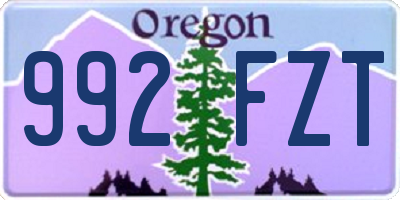 OR license plate 992FZT