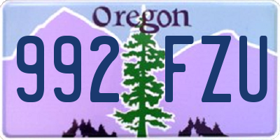 OR license plate 992FZU