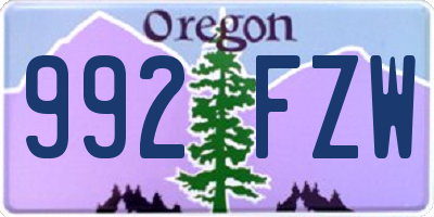 OR license plate 992FZW